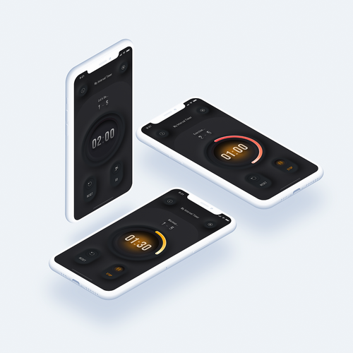 Redesign a popular fitness timer app Design by M.Amiri