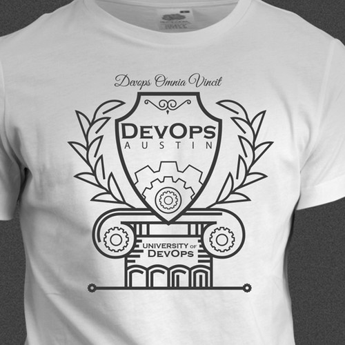 University themed shirt for DevOps Days Austin Ontwerp door The Dreamer Designs