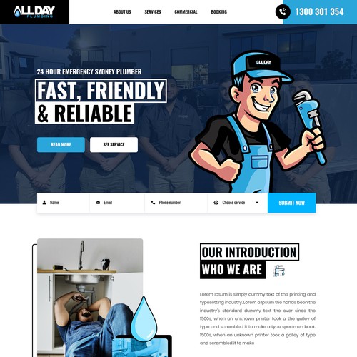 Plumbing Company Website Design Design by unbox.style⚡️