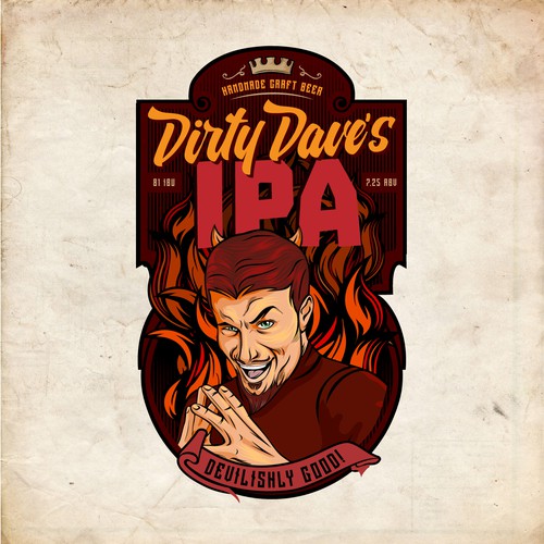 Cool and edgy craft beer logo for Dirty Dave's IPA (made by Bone Hook Brewing Co) Ontwerp door Paul Thunder