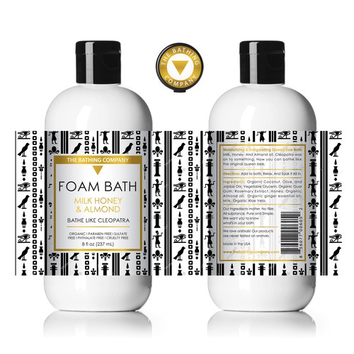 Foam Bath Bottle Labels Design by emmafoo