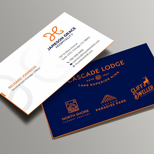 Create a modern and clean business card for a parent company with 4 subsidiaries Design by Xclusive16