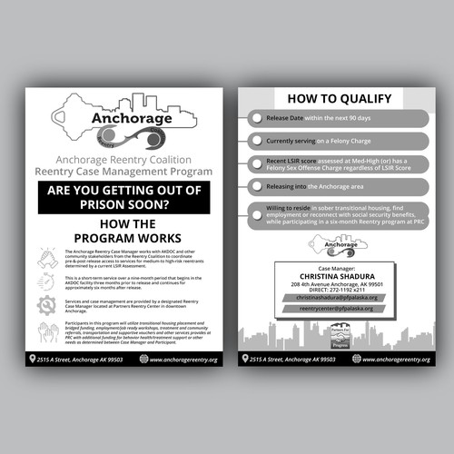 An engaging flyer for a prisoner reentry program Diseño de allMarv