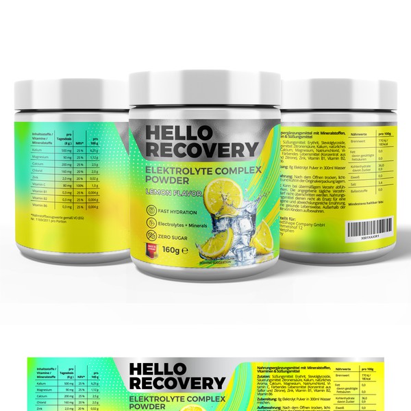 Hello Recovery Electrolyte Powder Lemon Flavor