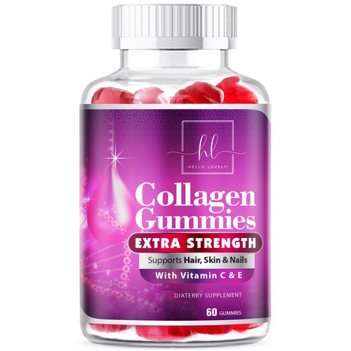 Hello Lovely needs a Collagen Gummies product label Diseño de agooshe