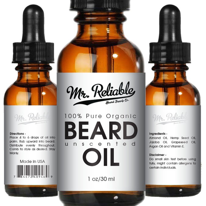Create a product label for a beard oil bottle. | Product label contest