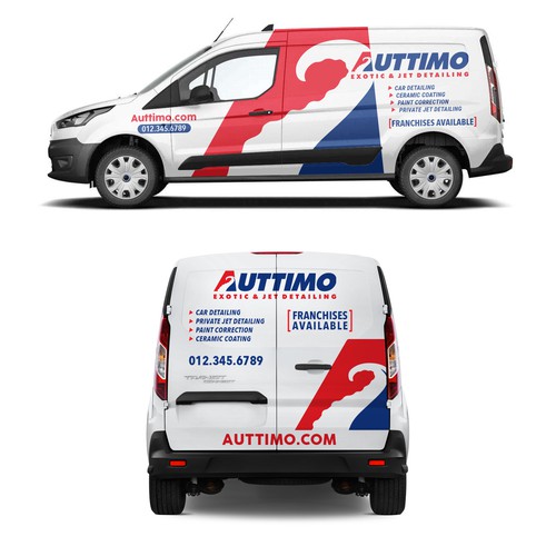 Eye- Catching Van Wrap for our Exotic car & Private Jet Detailing Business. Design by Rockyman