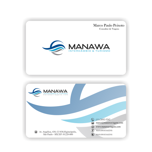 Please create a great Business Card design for travel agency Manawa! Design by Parth Soni