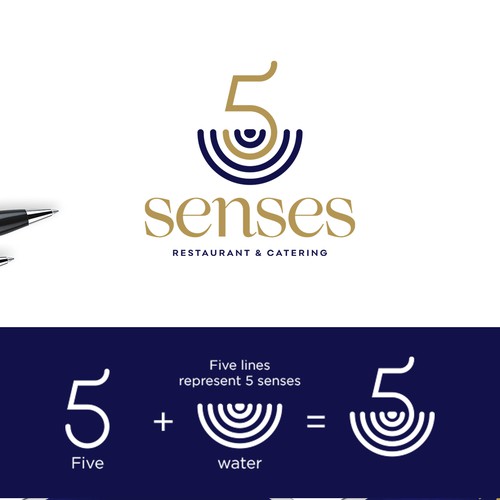 Restaurant logo to stimulate 5 senses Design by UZWEN