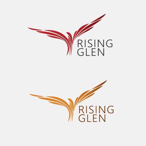 Rising Glen - bird rising from a valley logo - visionary artists welcome! Diseño de Maya_K