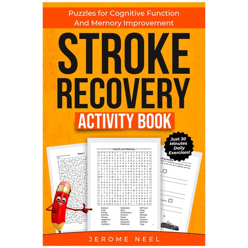 Stroke recovery activity book: Puzzles for cognitive function and memory improvement デザイン by Imttoo