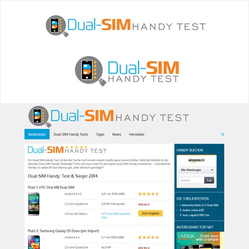 1 fresh logo for a website reviewing 2-SIM smartphones Design by XarXi