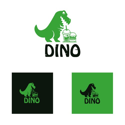 Diseño de Logo d'un dinosaure pour un restaurant fast food et bubble tea. Un logo moderne, simplifié et chill. de Medinart91