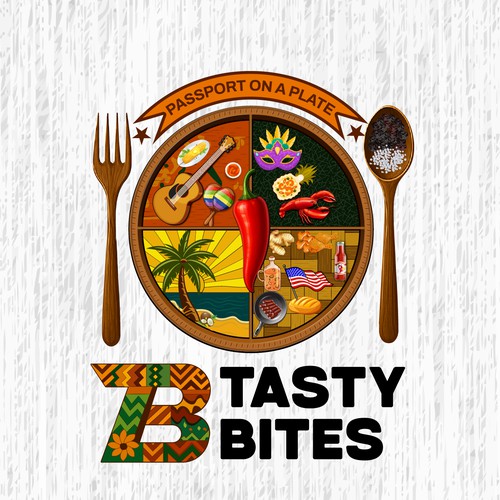 Design a Bold, Soulful Logo for Tasty Bites – Caribbean Meets Southern Comfort Design by TA Shorif