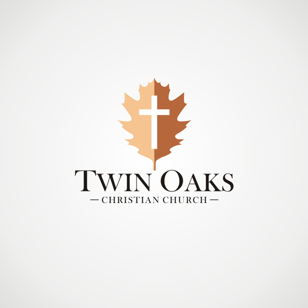 Clean, simple, modern logo for Twin Oaks Christian Church.