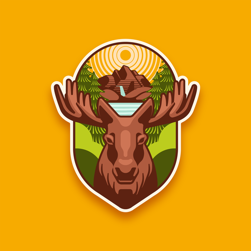 Marty Moose Sticker Design by Pixelax