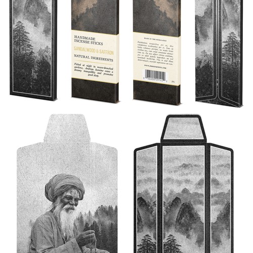 Mystical and elegant packaging for handmade natural incense Design by bcra