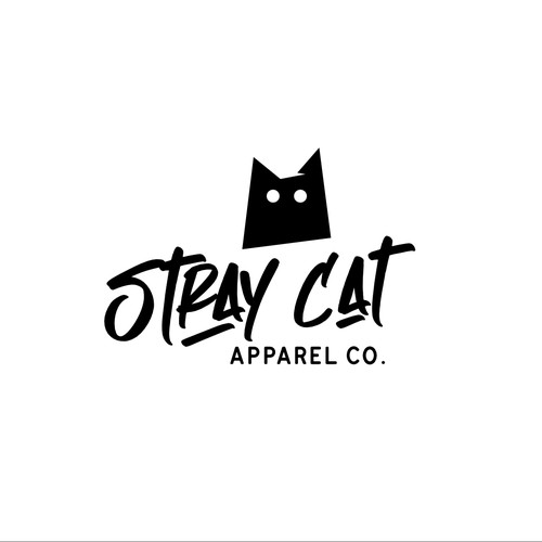Logo for Stray Cat Apparel Co. - Clothing brand that donates 100% to saving cats! Design by chilibrand