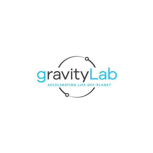 Space exploration logo - orbiting artificial gravity laboratory Design by Planet Nova