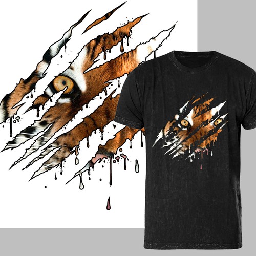 Unique tiger and claw tshirt design - design for us long term