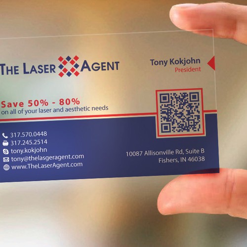 Create a modern, memorable business card for The Laser Agent! Design by Tcmenk