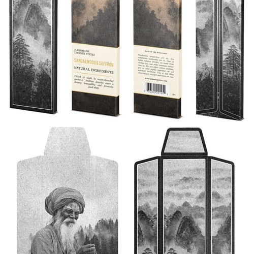 Mystical and elegant packaging for handmade natural incense Design by bcra