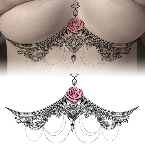 Lace Henna Sternum Tattoo Tattoo Contest 99designs