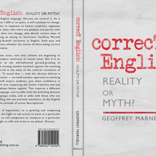 Create an attractive cover for a paperback book about language Design by Callunna