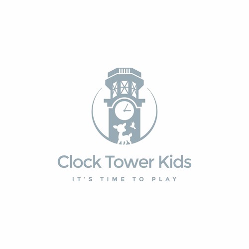 "Clock Tower" logo design for children's clothing brand.  Bold, modern, and elegant design. Diseño de Zendy Brand