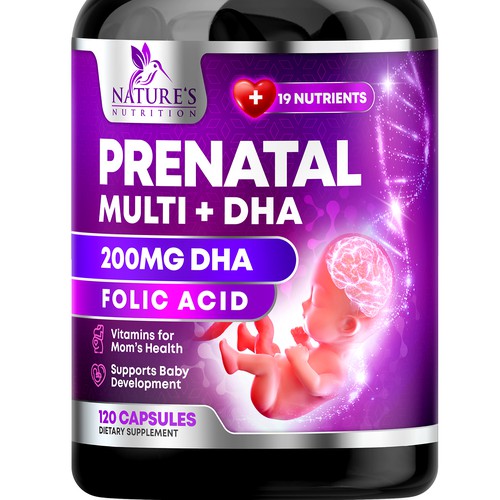 Prenatal Vitamins Label Design needed for Nature's Nutrition Réalisé par rembrandtjurin