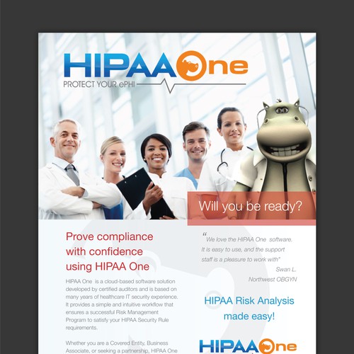 Produce replica of HIPAA One brochure Design by Sebastian Roy