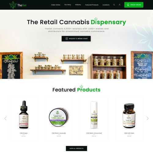 Designs | The Set dispensary Website Design | WordPress theme design ...