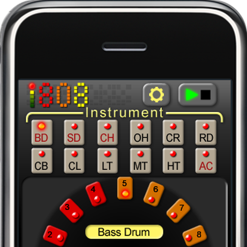 iPhone music app - single screen and icon design Diseño de Sotiris
