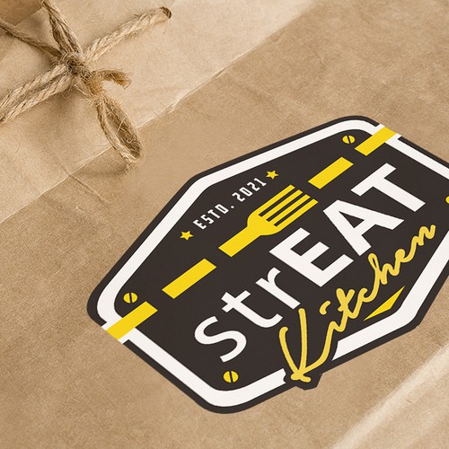 strEAT Kitchen Logo Design by Fortuna Design