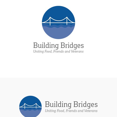 Building Bridges logo that expresses our service of veterans in a positive a celebratory way. Design by Shaktisinh