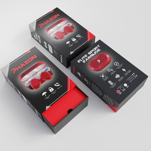 Wireless earbuds packaging box sleeve design Design por i•d•a•d