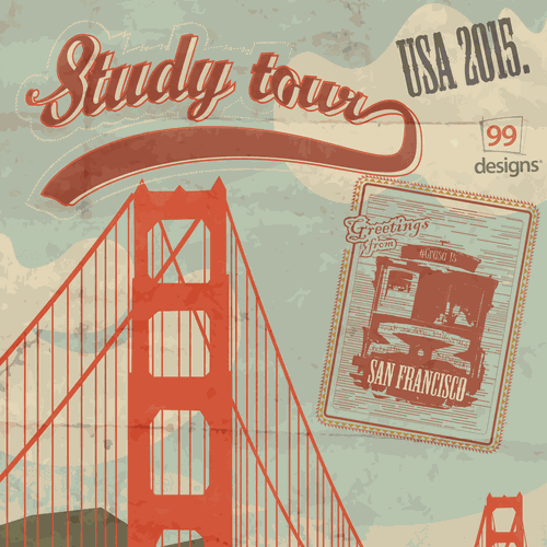 Design a retro "tour" poster for a special event at 99designs! Design by BookieretniaP