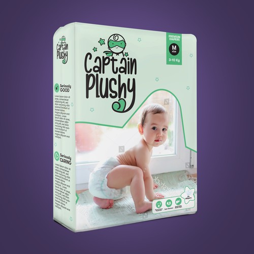 Packaging for playful baby diapers brand Design by Design Studio72