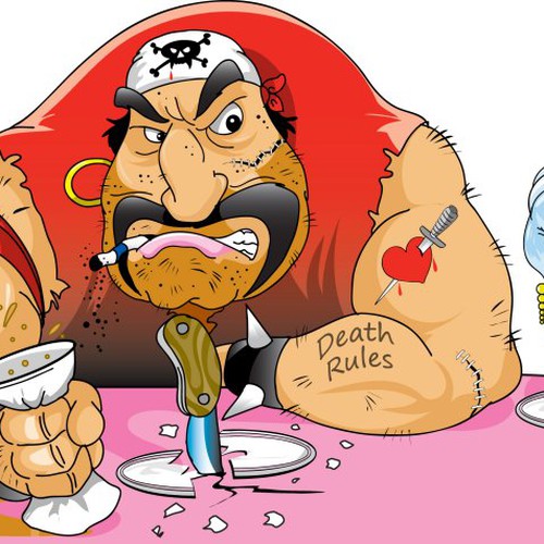 humorous cartoon-style graphic Design by pcarlson