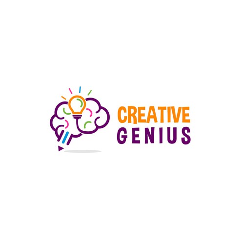 "Creative Genius" Logo for an art school. Design by yudilima