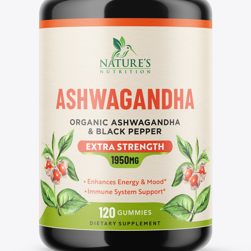 Natural Ashwagandha Capsules Design Needed for Nature's Nutrition Design réalisé par Encephalon™