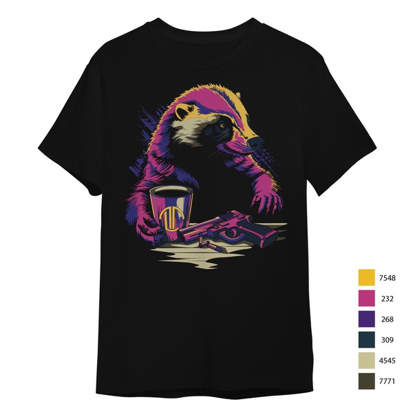 honey badger illustration for gun nuts