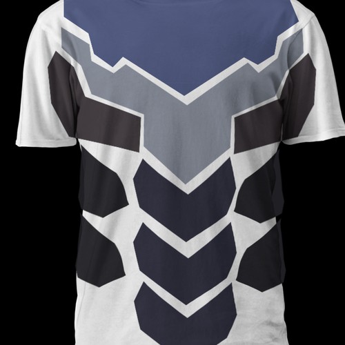 Create a gaming related shirt design with futuristic armour/exoskeleton