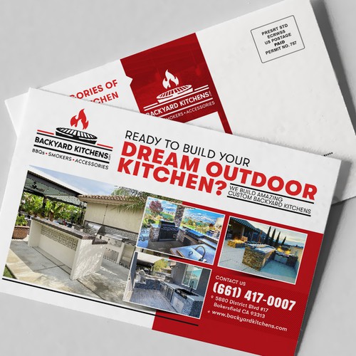 Postcard Creation for BBQ builder-ontwerp door Y&B