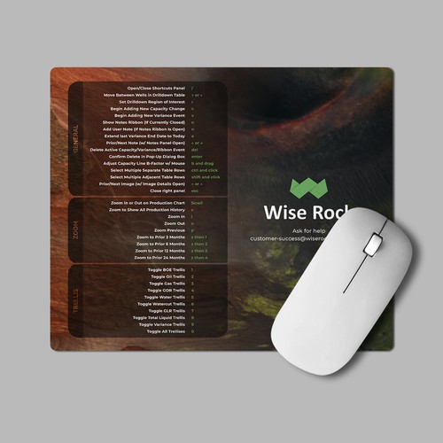Mouse Pad Image to Showcase Company Logo & Software Hotkeys (7.75×9.25″ Mouse Pad) Design by dkuadrat™