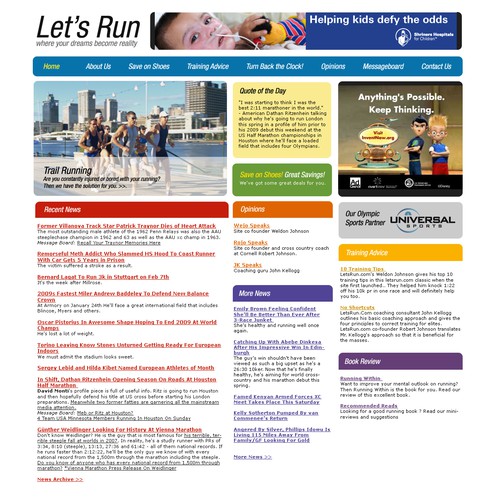 LetsRun.com Homepage Re-Design/Cleanup Diseño de drownedgod