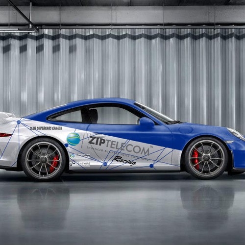 Design di Create a clean looking marketing / track car wrap concept for a technology / telecom company di rizadeli