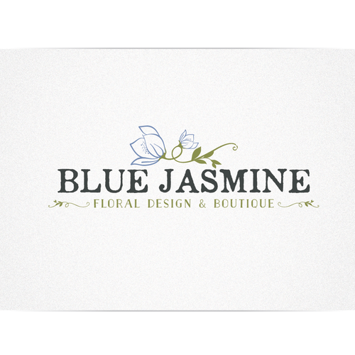 LOGO & BUSINESS CARD DESIGN FOR BLUE JASMINE LLC FLORAL DESIGN AND BOUTIQUE Design by Cit