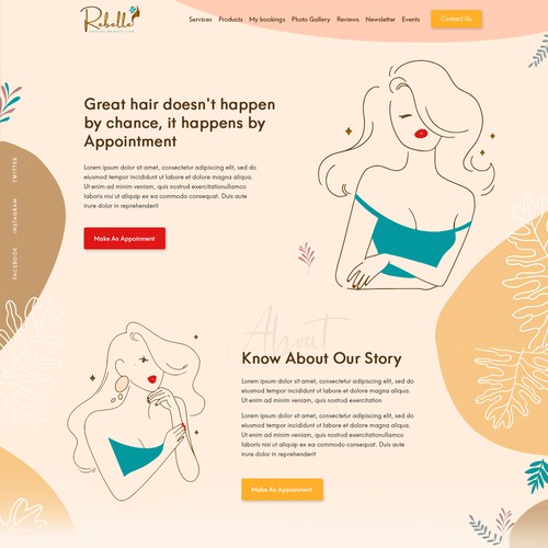 Design di Looking for a talented designer to create an unique/ quirky homepage for a Beauty Salon di FuturisticBug