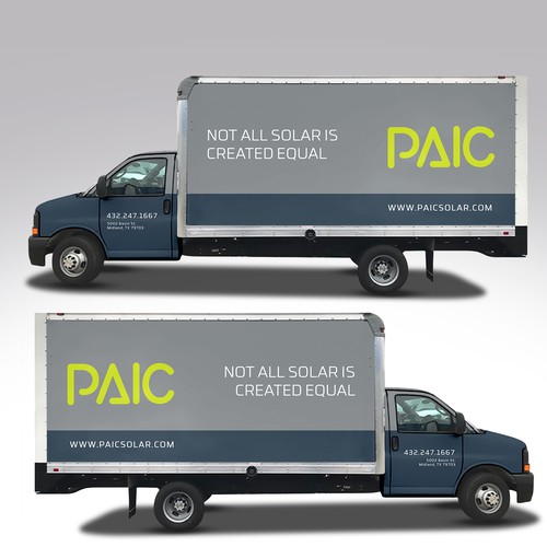 Design us an eye catching, modern, box truck wrap! Design by Duha™